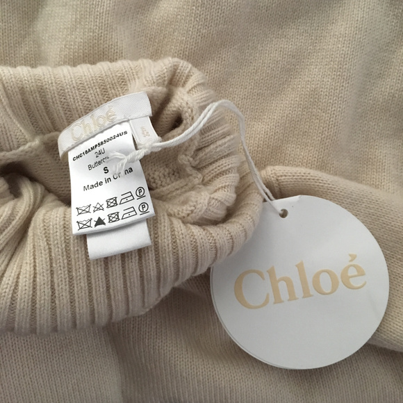 Chloé Turtleneck Sweater Pullover Buttercream S ❤ - Picture 6 of 6
